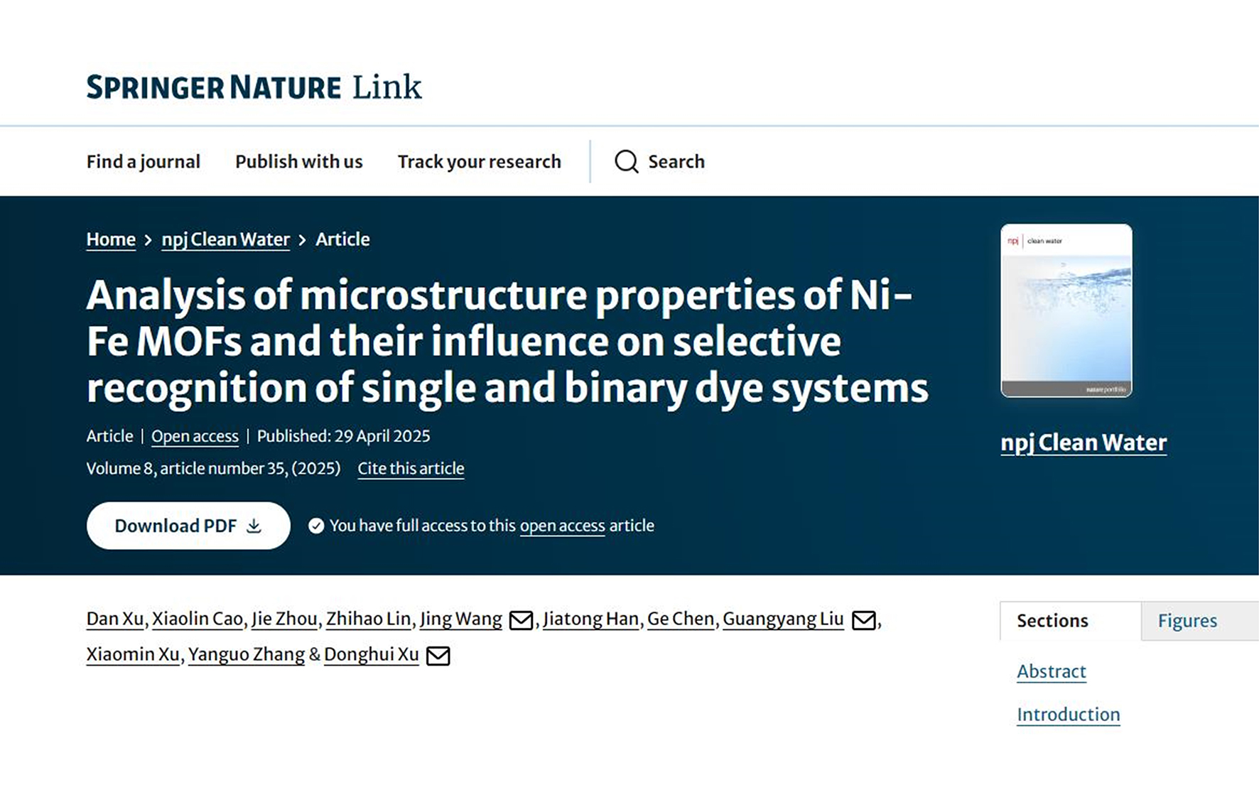 The Quality and Safety Research Group of the Institute of Vegetables and Flowers: Microstructural Insights into Ni–Fe Bimetallic MOFs for the Selective Recognition of Mixed Pollutants